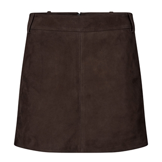 Second Female Noormie Suede Mini Skirt Chocolate Plum